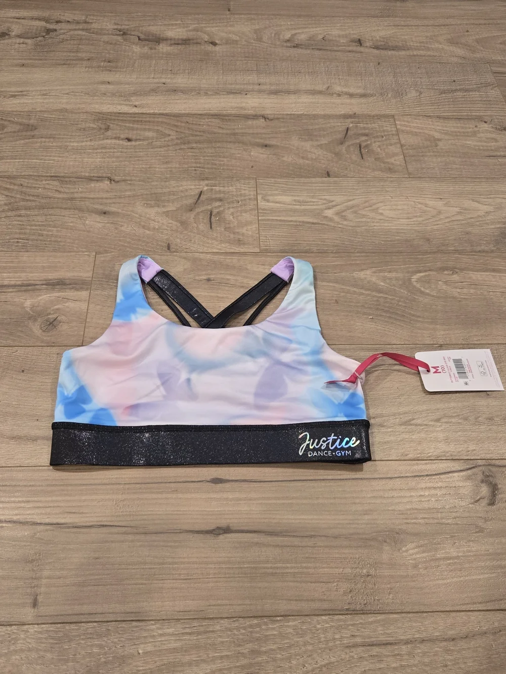 NWT Justice Girls Strappy Back Sports Bra size MED 10